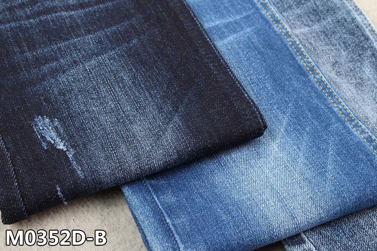 Desizing Cotton Polyester Spandex Denim Fabric 11oz Warp Slub For Women