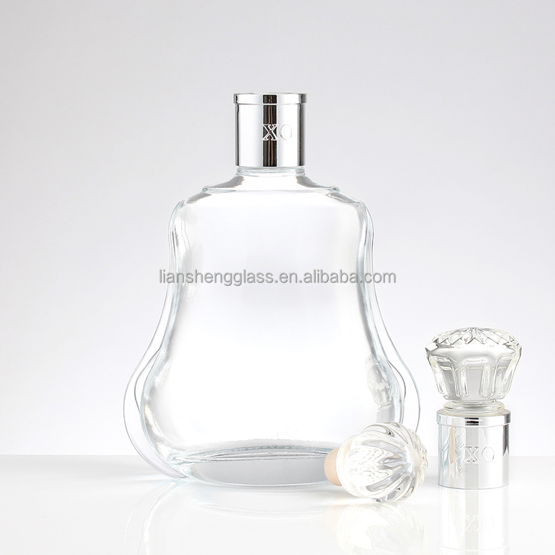 50ml Clear Glass Whisky Bottle with Hot Stamping Surface Handling Healthy Lead-free