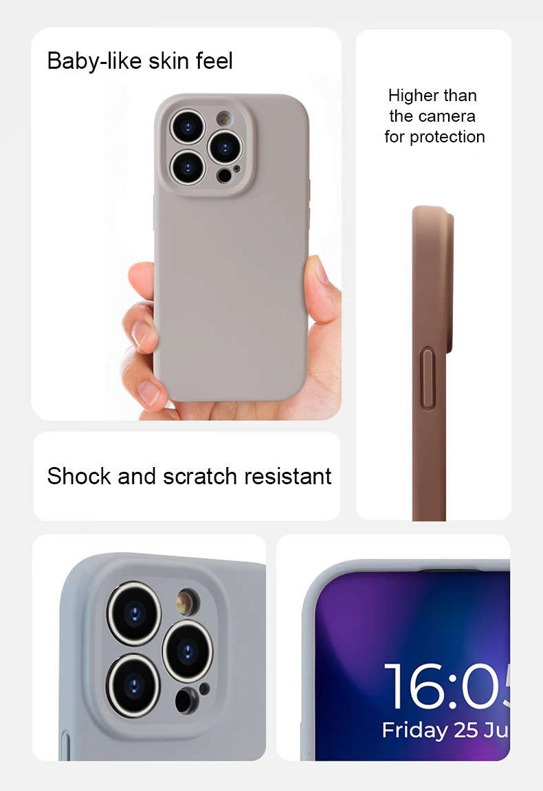 Scratch Resistant Real Liquid Silicone Mobile Case Shockproof For IPhone 16 Pro Max