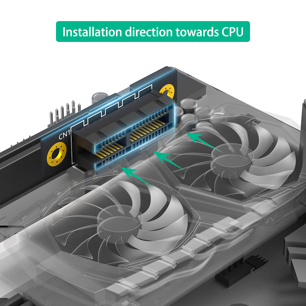 Reverse 90 Degree PCI-E 3.0 1X Slot To PCIe X1 Adapter Riser Card For 1U Server Case