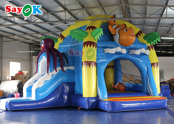 Colorful Inflatable Bounce House Water Slide Combo Commercial Inflatable Bouncy House