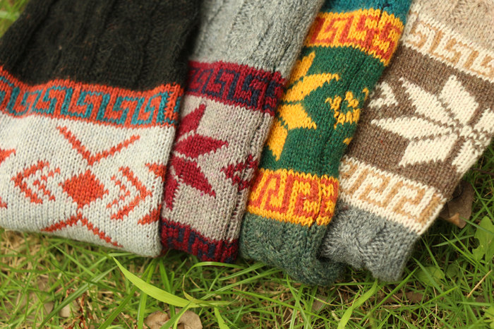 leg warmers loose socks wool blend button down pierced decoration boot socks fashion