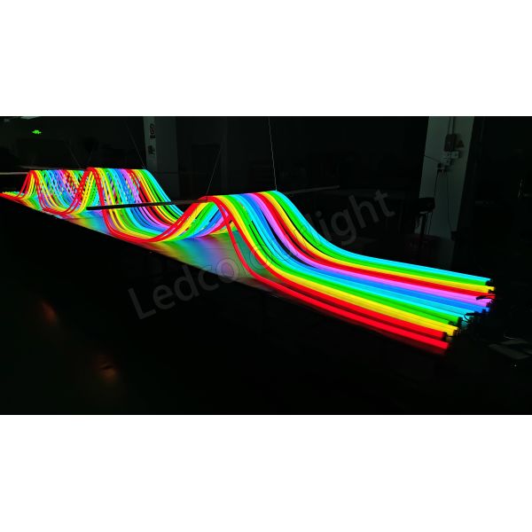 24V DMX Addressable RGB D25 Black Silicone 360-degree Neon Tube LED Club Lights