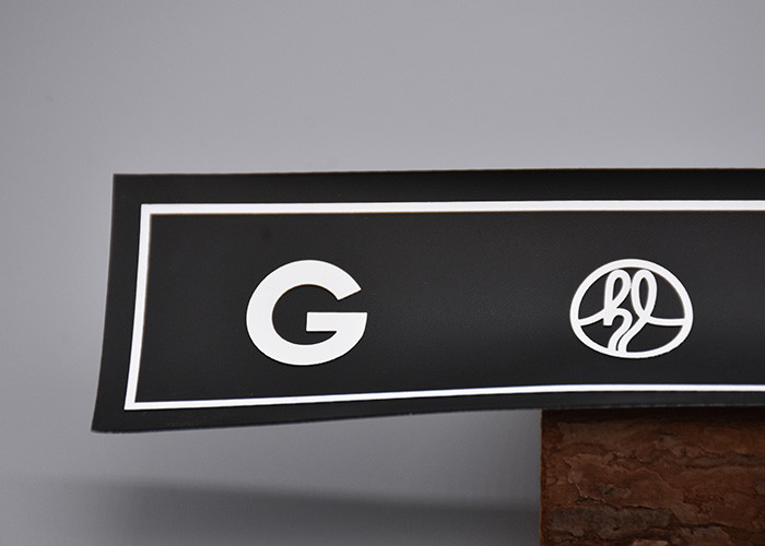 Black Silicone Printing White Logo Elastic Drawstring Cord Heat Transfer Label