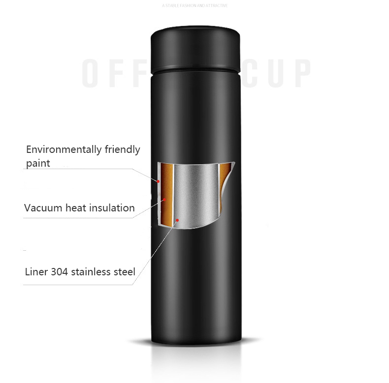 500ml Vacuum Flask Travel Mug Led Temperature Display Metal Thermos Flask Smart Water Bottle
