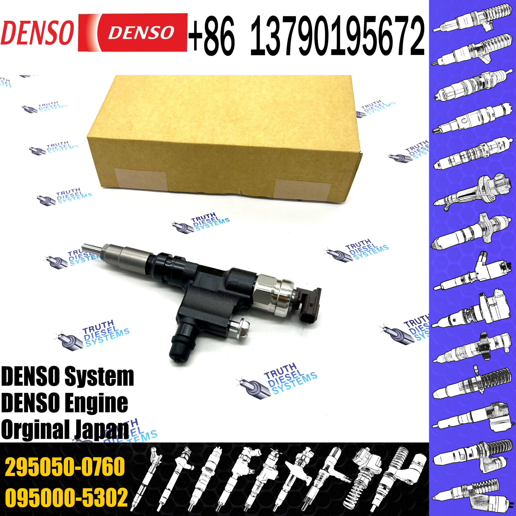 Common Rail Fuel Injector 295050-0760 For HINO N04C EURO4 Dutro 300 Series 23670-E0380 Excavator