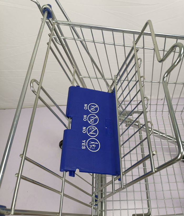 125L Zinc Powder Coating Metal Shopping Trolley Supermarket Shopping Cart