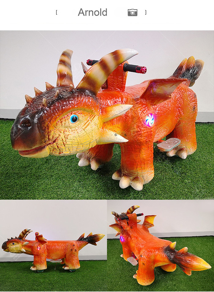 Amusement Park Kiddie Ride Kids Dinosaur Kart Go Kart With Sound