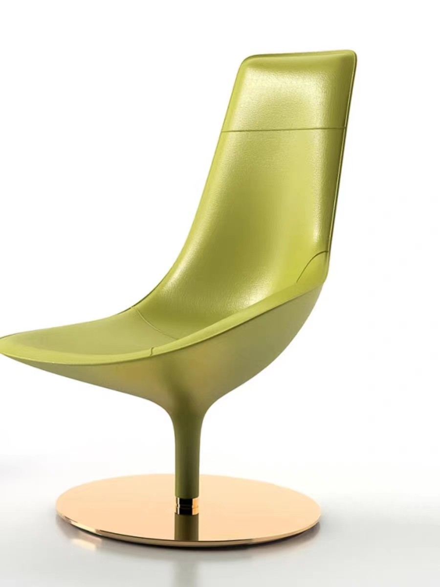 Nordic Modern Personality Leather Lounge Swivel Chair Creative Shaped