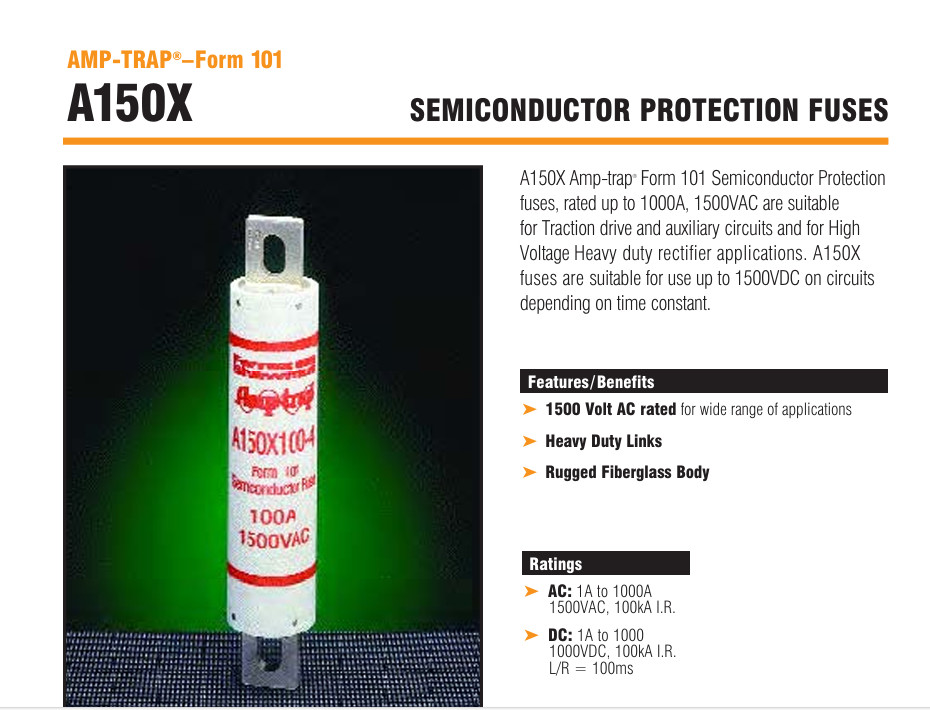 A150X80-3B A150X Ferraz Shawmut/Mersen Semiconductor Protection fuses A150X803B