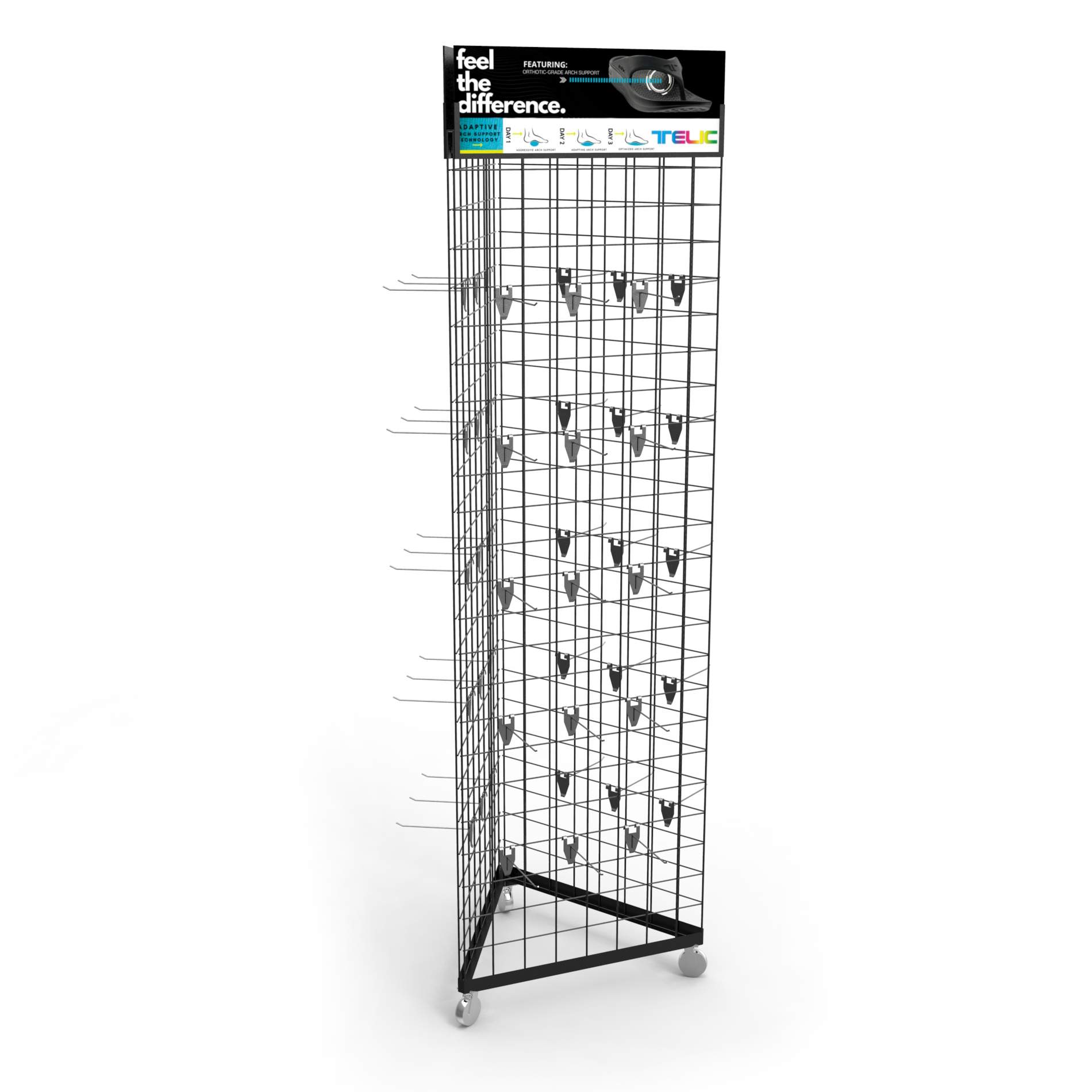 Pegboard Cellphone Accessories Display Stand With Hooks