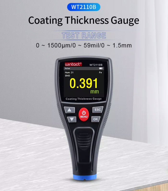 WT2100 Coating Film Thickness Gauge For Measuring Non Magnetic Thickness