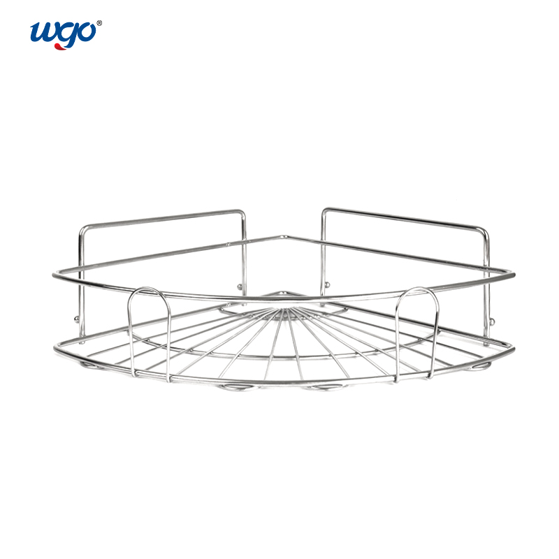 WGO Transparent Sticky Buckle Shower Caddy Adhesive Strips Wire Shelf Fixture