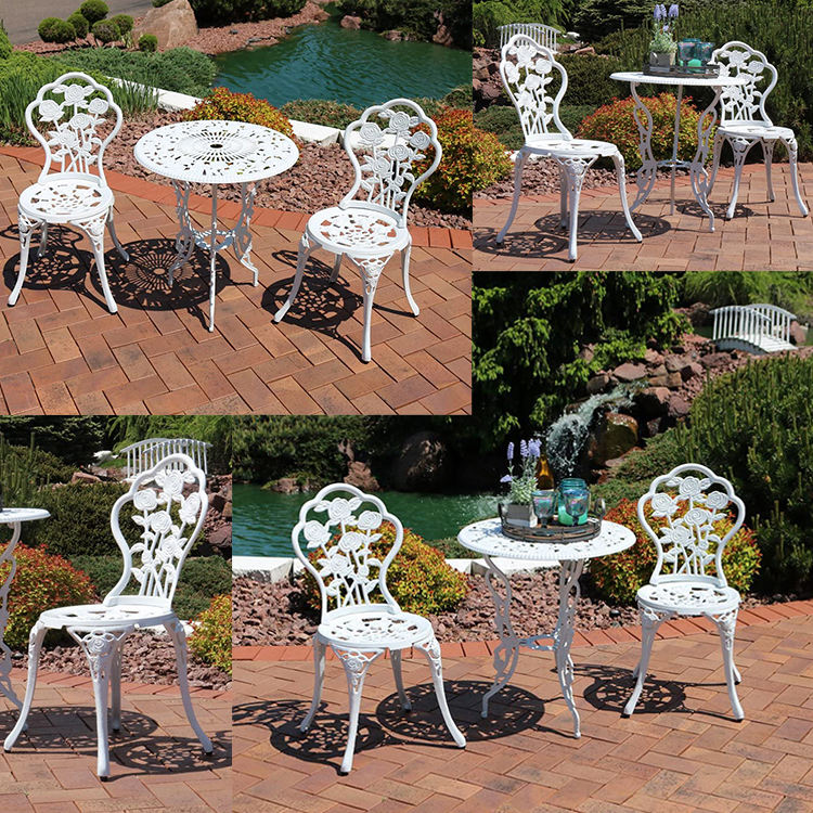 3pcs Cast Aluminum Patio Set Waterproof Aluminium Outdoor Dining Set