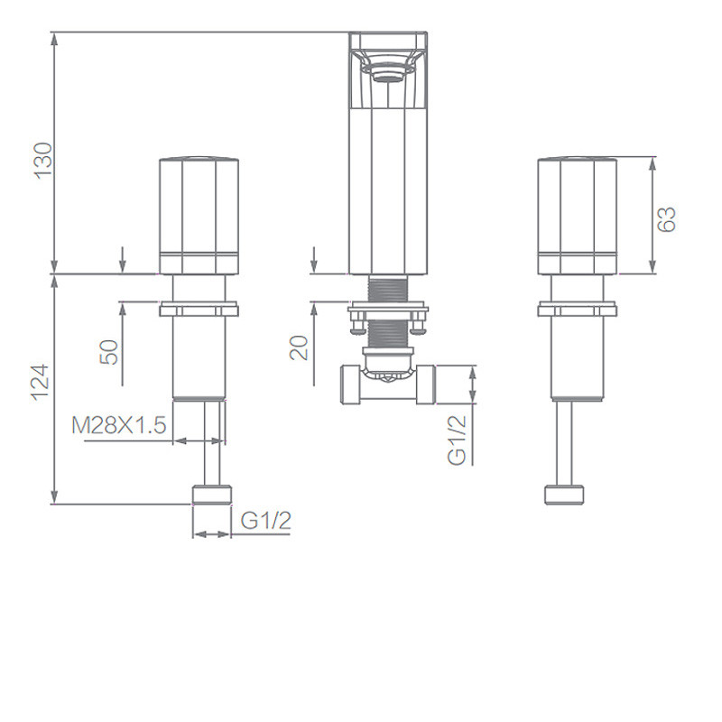ARROW Basin Mixer Faucet , 130m 315mm Two Handle Bathroom Faucets