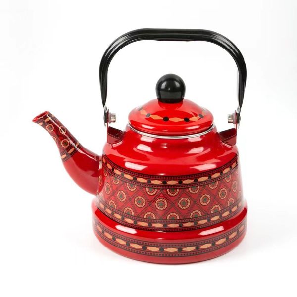 Eco-Friendly Classical Tea Kettle Teapot Saudi Style Metal Steel with Protective Enamel Coating Sizes 1.1L 1.7L 2.5L 3.3L
