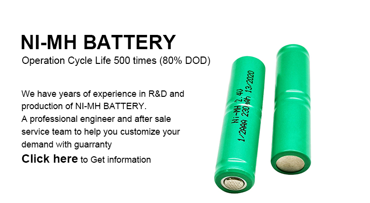 230mah 2.4v Nimh Nickel Rechargeable Battery High Cycle Battery Pack