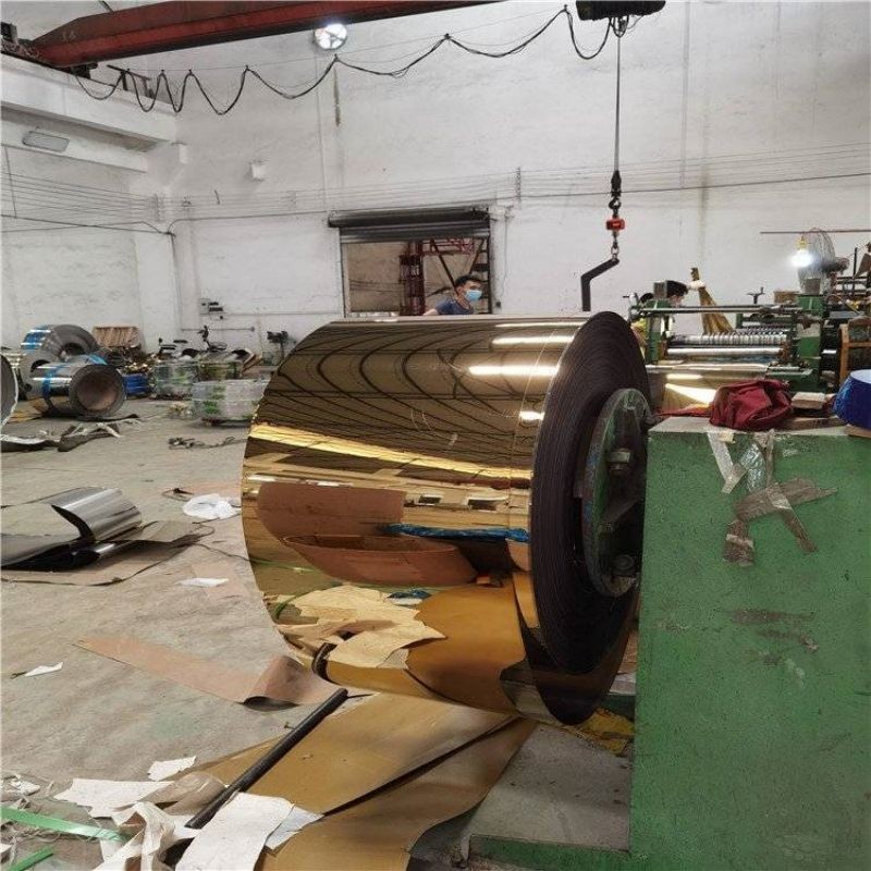 ASTM A240 Cold Rolled Stainless Steel Coil Gold Mirror Finish 304 SS 1219mm