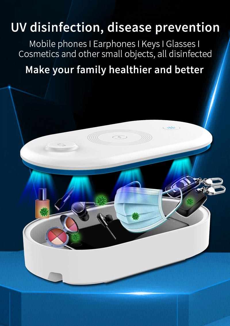 UVC Sterilizer Wireless Charging Station For Iphone Iwatch Airpods
