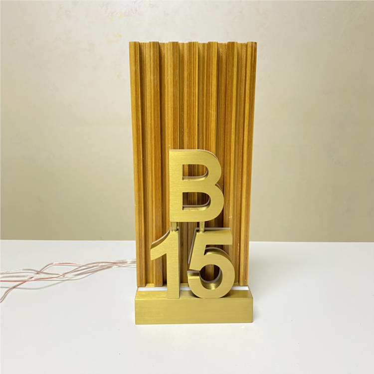 Gold Mirror House Number Sign Hotel Door Number Plates DC12V