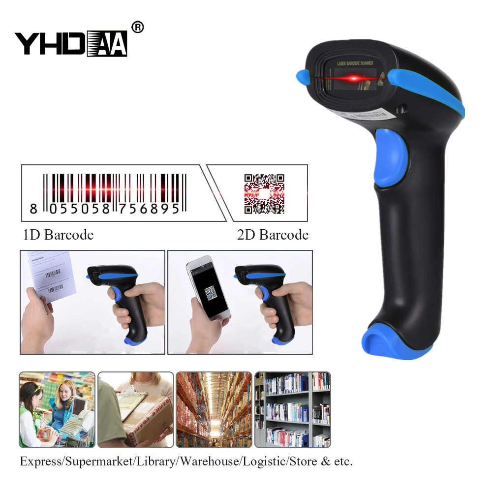 Wireless Bluetooth Barcode Scanner Handheld 2D Qr Barcode Scanner For Inventory