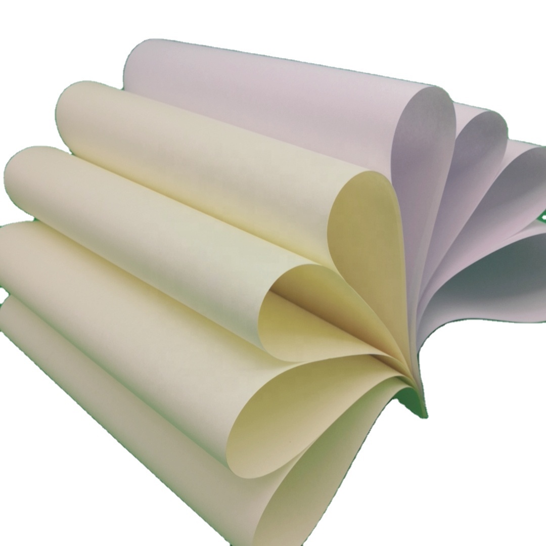 Double Side Coating 100%Virgin Wood Pulp No Carbon Paper White/Pink/Yellow/Blue/Green