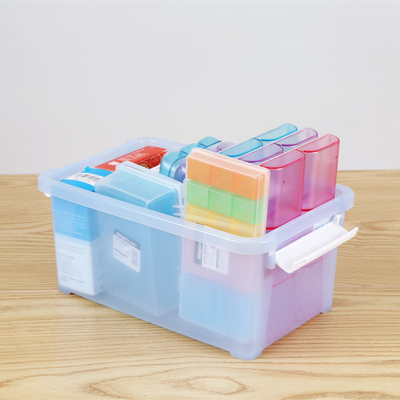 5L 15L Yards Clear Car Plastic Organizer Box With Handle
