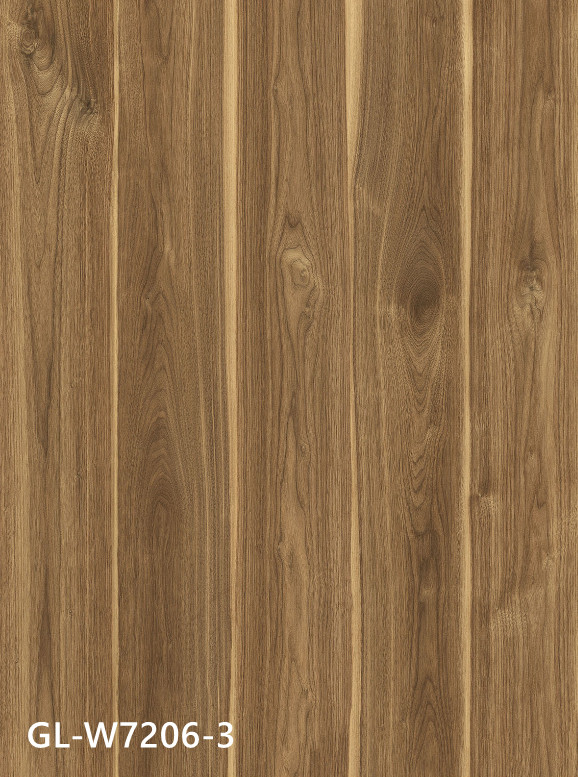 Rustic Walnut Grain Click Stone Composite Vinyl Flooring Fire Retardant GL-W7206-3