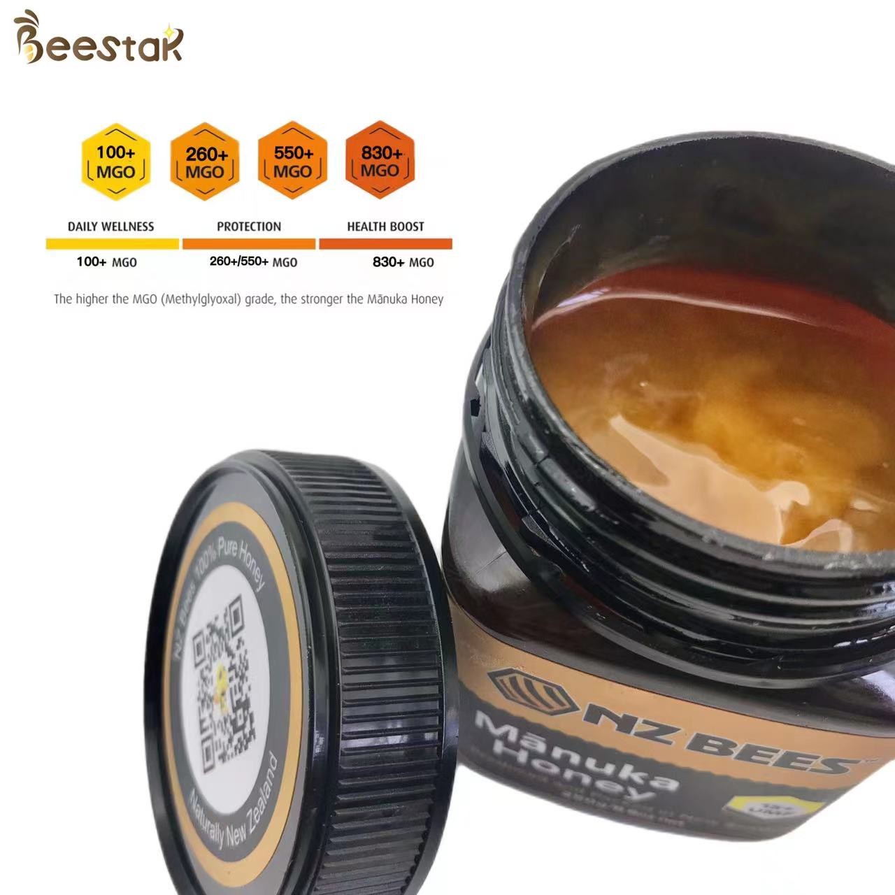 UMF15+ 100% Pure Raw Manuka Honey MGO 550+ Natural Bee Honey From New Zealand
