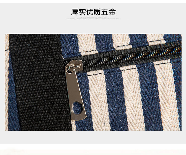 Simple Stripe Diagonal Canvas Tote Bags Single Shoulder Bag