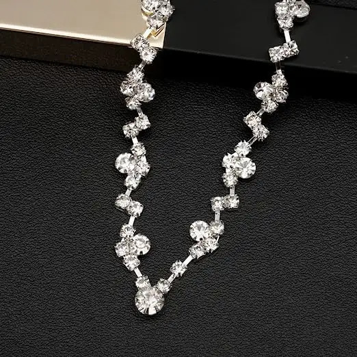 Sterling Silver Dangle Earrings Set With Link Bracelet Lobster Clasp Rhodium Plating