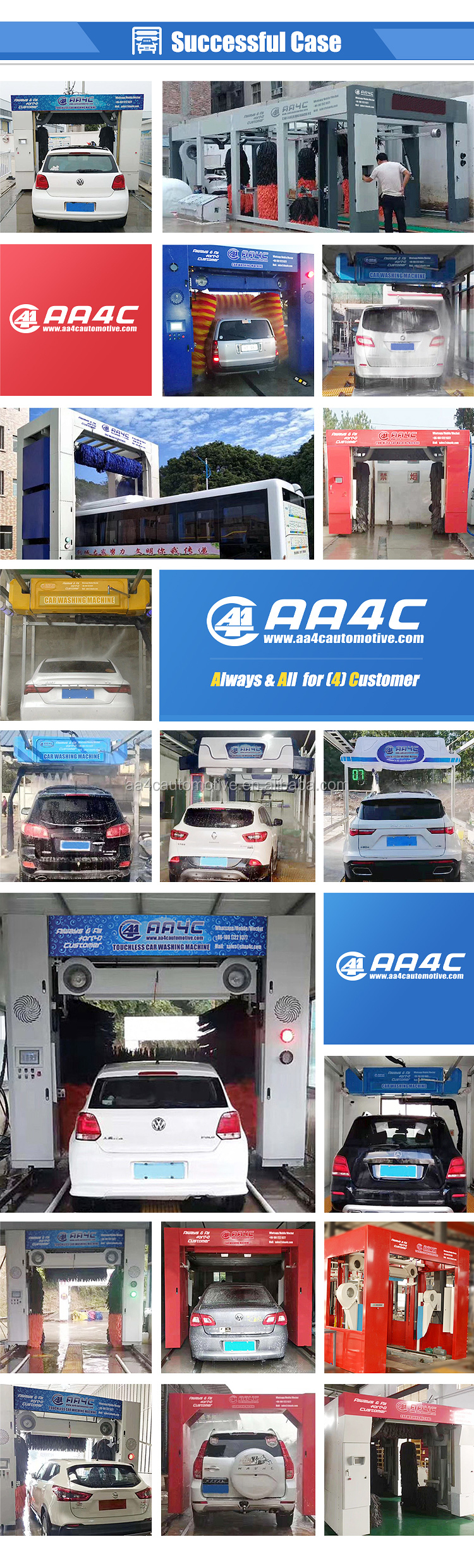 AA4C Touchless Car Washing Machine Automatic Car Washing Machine Contactless Car Wash 22KW In Thailand