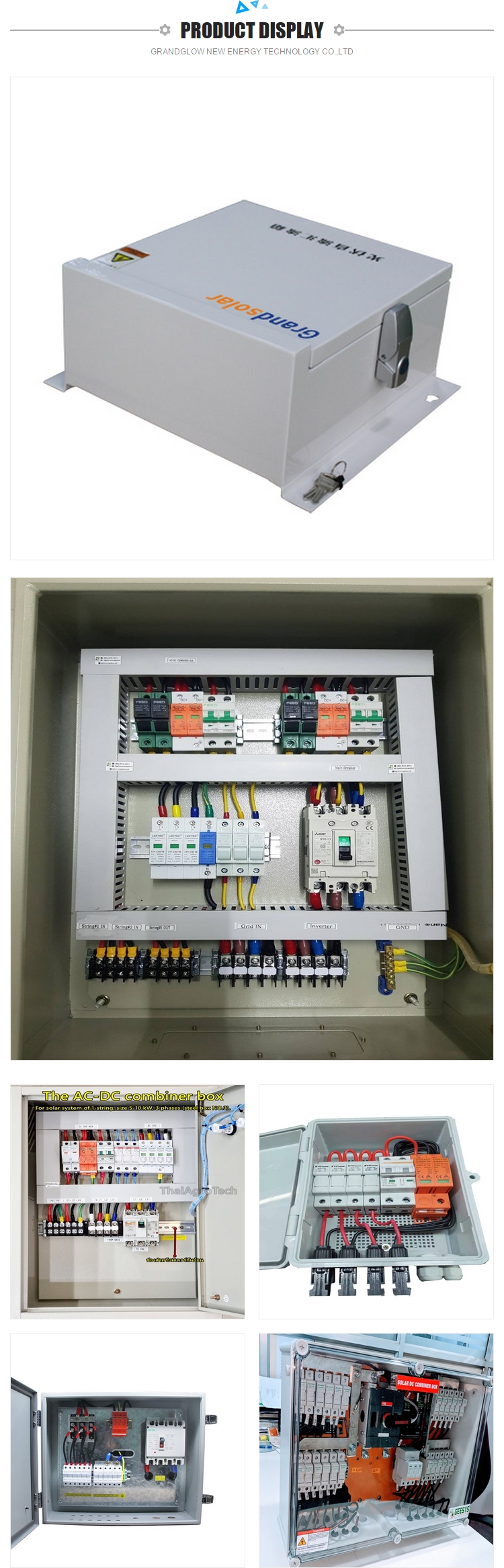 20 in 1out 1000vdc Pv Combiner Box To Protect Panels Solar String Boxes with 50A Air Circuit Breaker