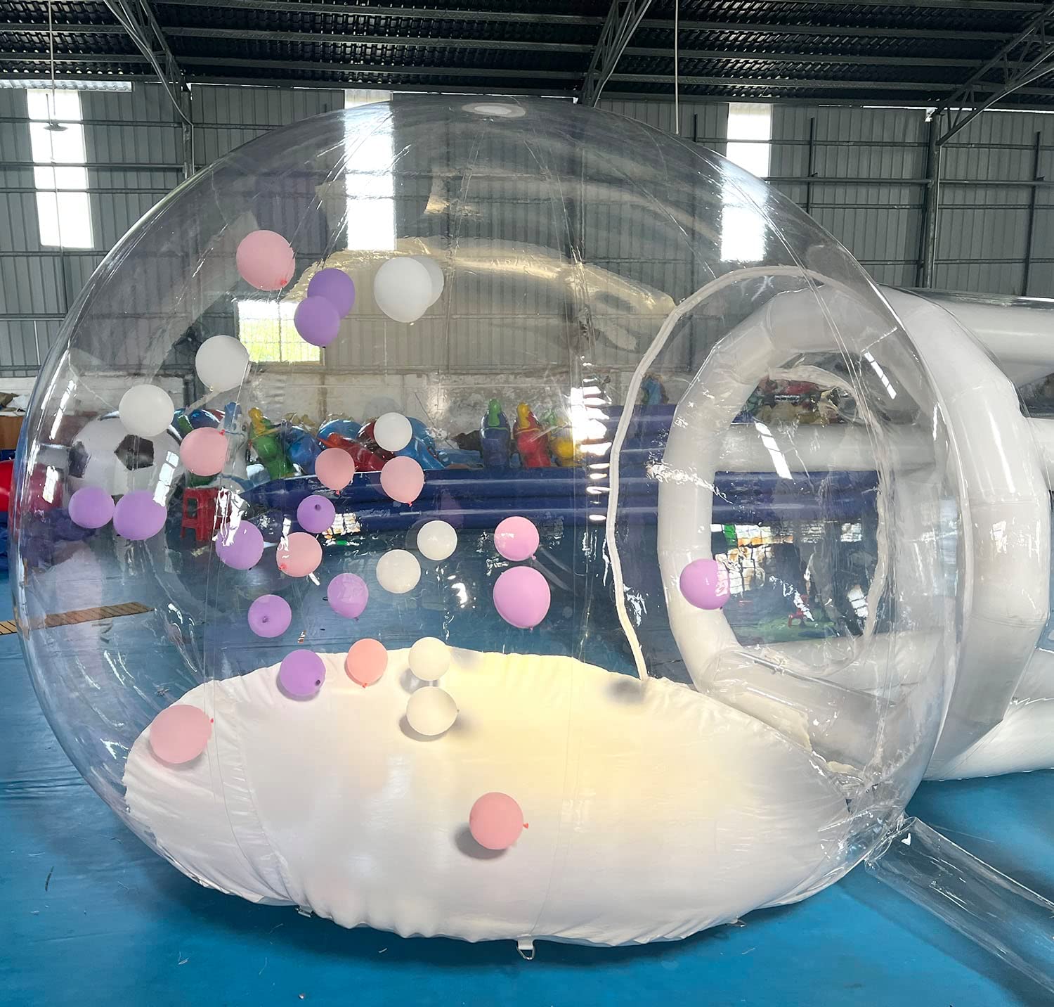 Outdoor Transparent bubble house with balloons Wedding Party bouncy bubble house