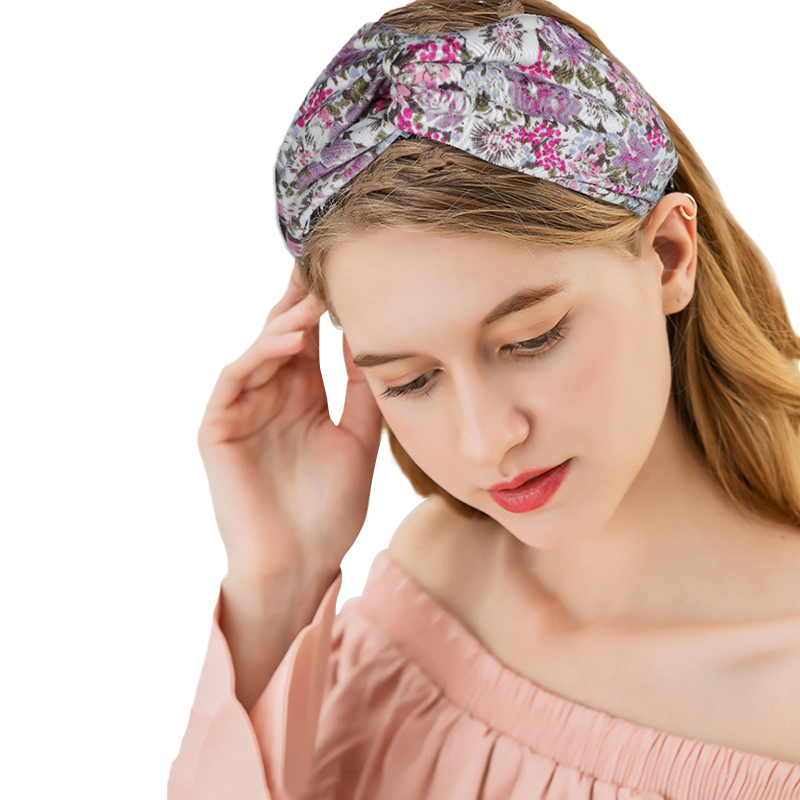100% Polyester Women Head Scarves Multicolor Custom Elastic Headbands