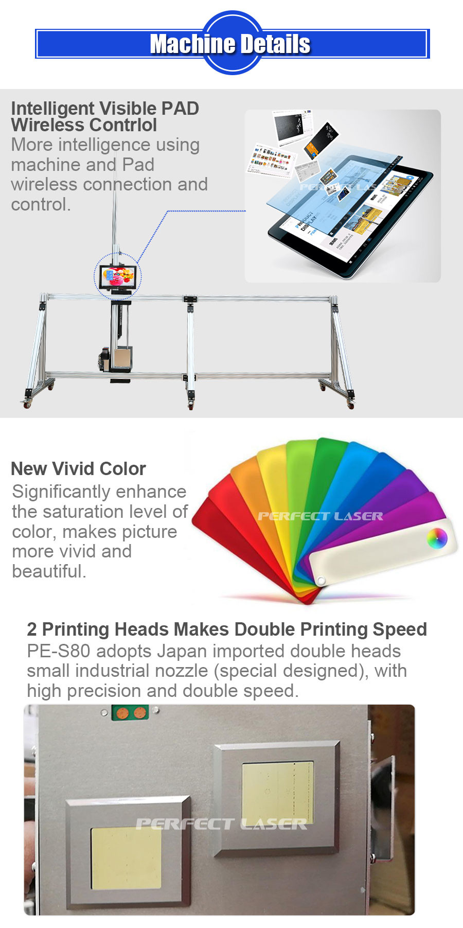 11.6 Inch Double Heads New Generation Intelligent Inkjet Printer For Wall Mural