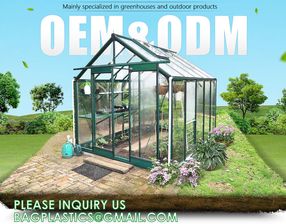 Portable Plant GreenHouse Zippered Door Windows, Galvanized Steel Hoops, Glass Greenhouse, Polycarbonate Greenhouse