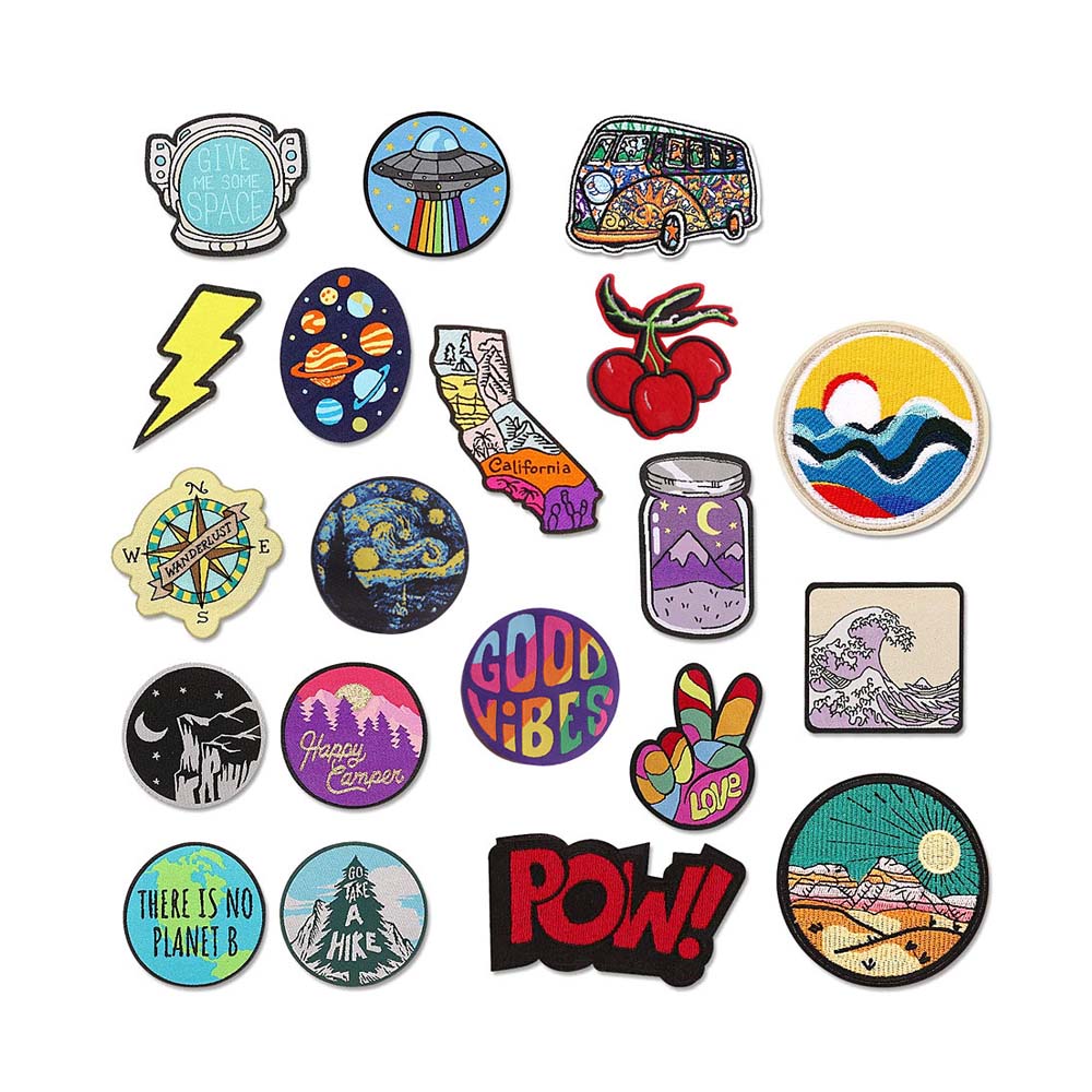 Fantastic Design Iron On Embroidery Applique Custom Size Shape For Jackets Bags Jeans