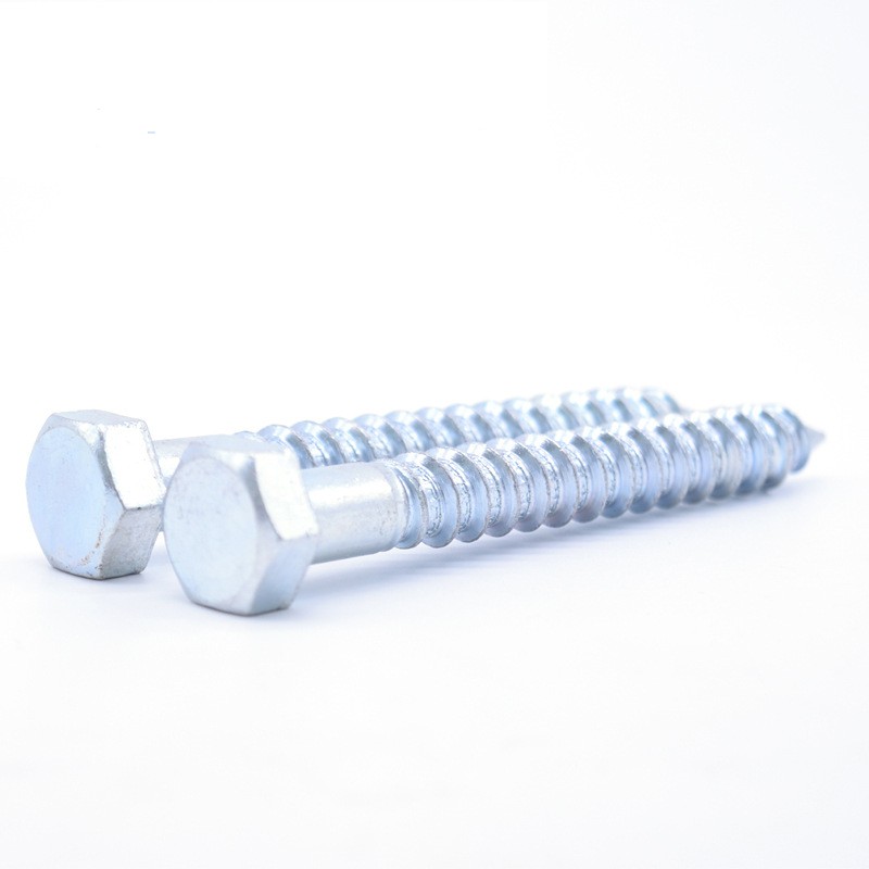 Hexagon Head Self Tapping Screw DIN571 Zincing External Hex Head Cap Tapping Wood Screws Full Thread Lag Screw