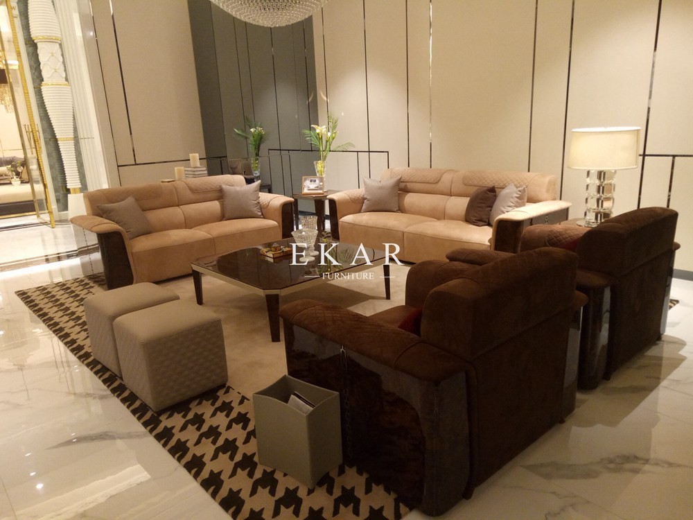 Italian 1 2 3 Seater Classic Upholstery Nubuck Leather European Sofa Set W006SF