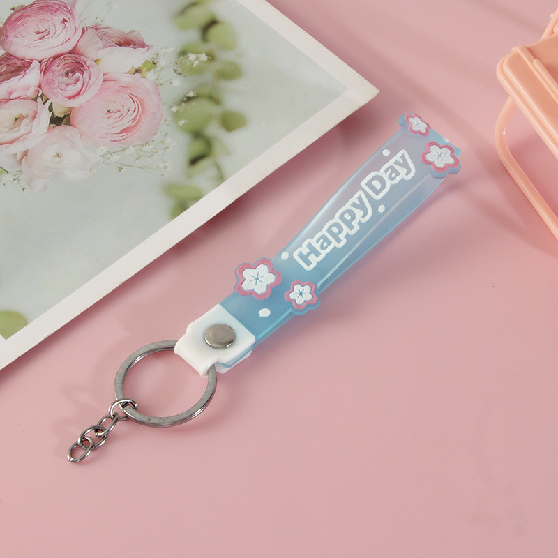 Cute Cartoon Keychain Charms For Girls And Boys , Bpa Free Customized Silicone Keychain Wristband