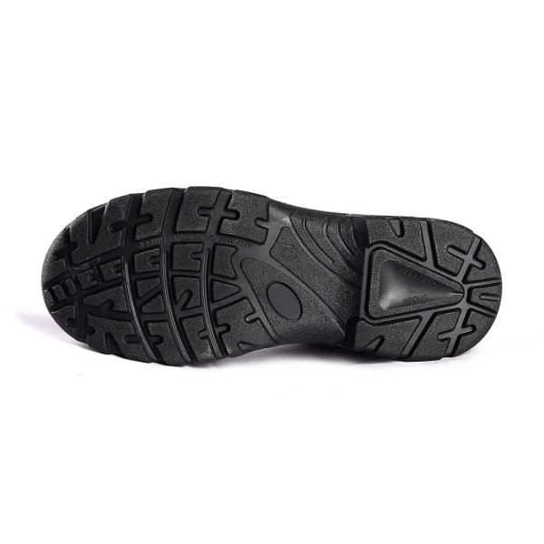 Black Leather Ultimate Protection Support Sport Safety Shoes Comfortable Lace Up PU Sole