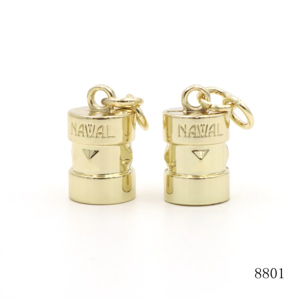 Round Rope End Stoppers Gold Plated Cord End Stoppers With Brand Logo