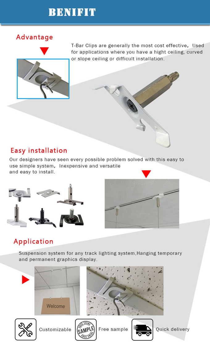 Wholesale T-Bar Clips For Drop Ceiling Clips For Hanging Signs 26mm 1