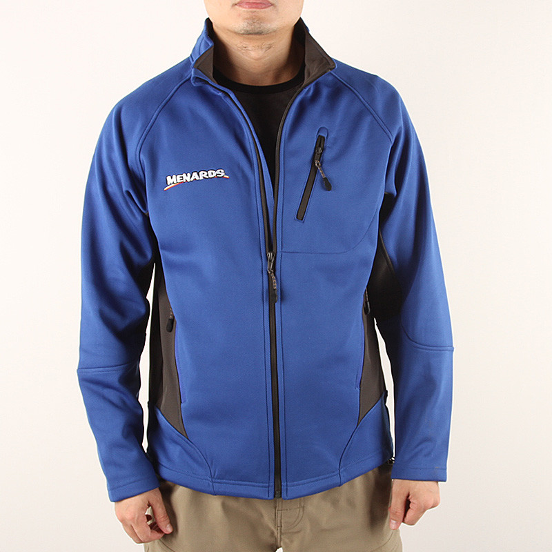 Navy Color Mens Womens 100% Polyester Hooded Softshell Jacket