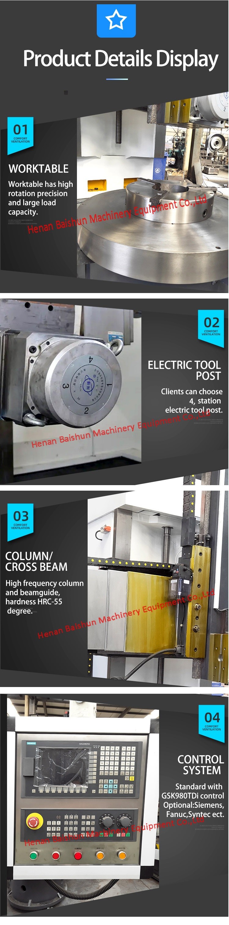 Automatic Metal CK5116 3 Axis Vertical CNC Turning Lathe Machine VTL CE