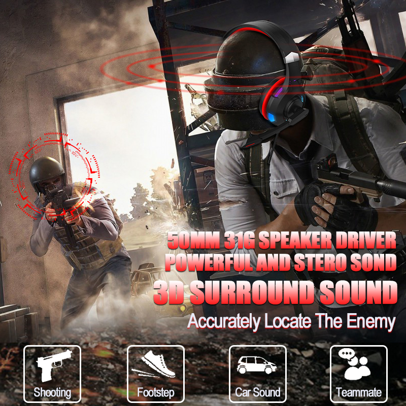 Wired Noise Cancelling PC Gaming Headset With RGB LED Mic Control Button Free Sample