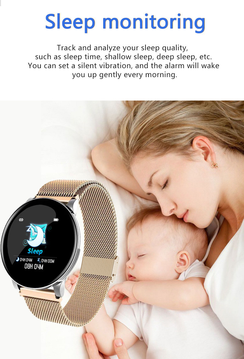 Android / Ios Wallpaper Smartwatch For Lady Full Touch Ips Screen 31.8g Weight