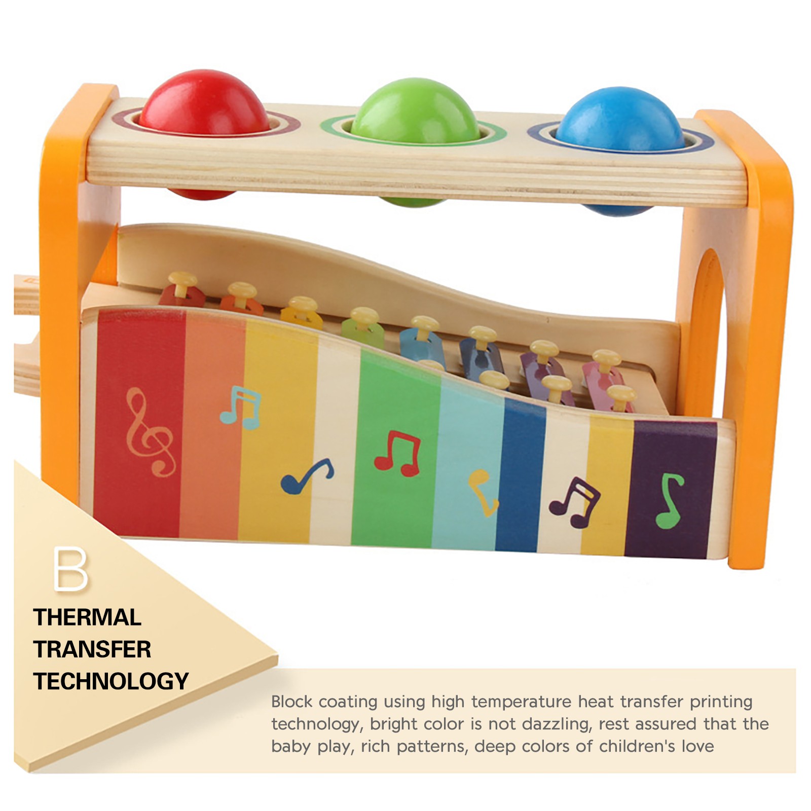 8 Notes Piano Kids Wooden Xylophone Instruments Educational Toys