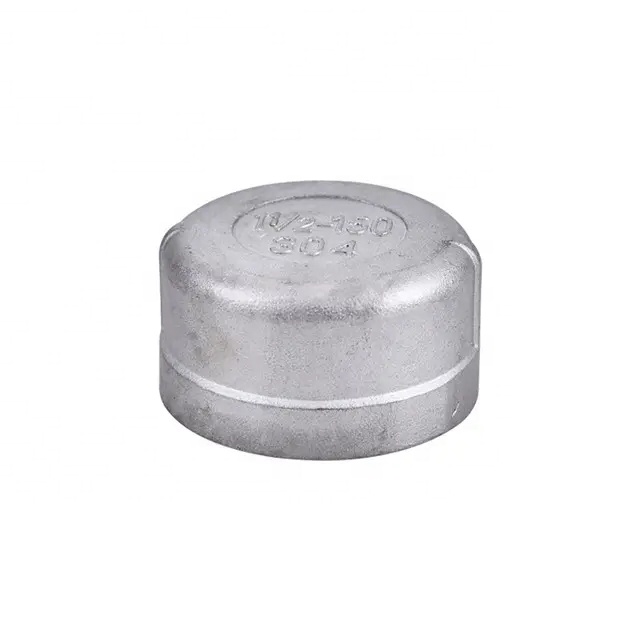 Female NPT BSPT BSP Threaded Round Cap for Industrial and Agricultural Applications